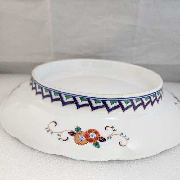 Large Japanese Imari Peacock Floral Footed Platter Console Bowl - Picture 12 of 16